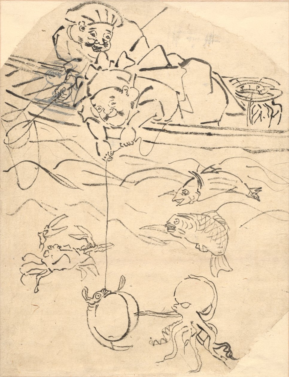 Daikoku és Ebisu, a boldogság hét istene közül kettő alkotó: Utagawa Kuniyoshi