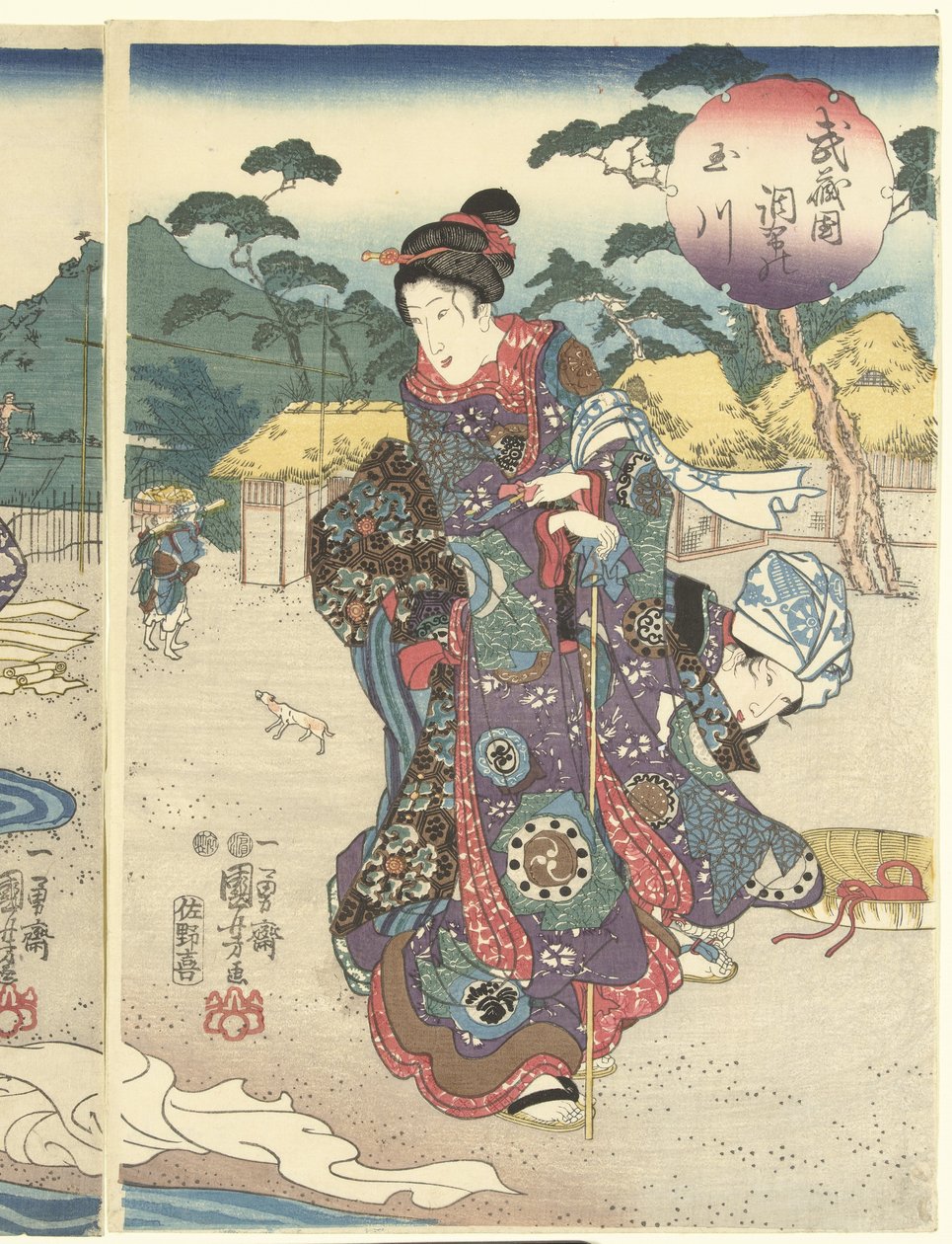 Chofu Tama Rivier, Robin Shie Musashi Tama folyó Chofuban, Musashi tartományban (Blood Sound Obje CT) alkotó: Utagawa Kuniyoshi