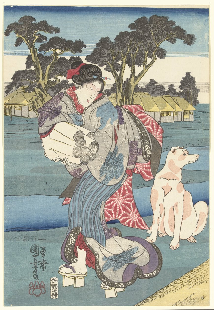 A Toi Tama folyó Setsu tartományban alkotó: Utagawa Kuniyoshi