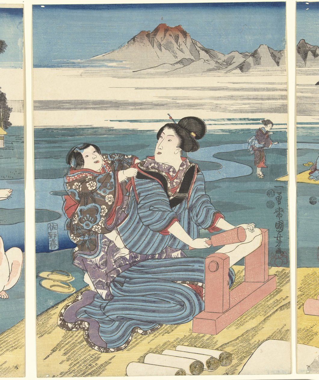 A Toi Tama folyó Setsu tartományban alkotó: Utagawa Kuniyoshi