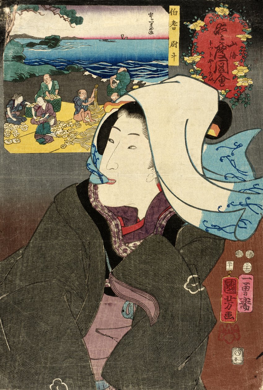Szárított abalone Hōki-ból alkotó: Utagawa Kuniyoshi
