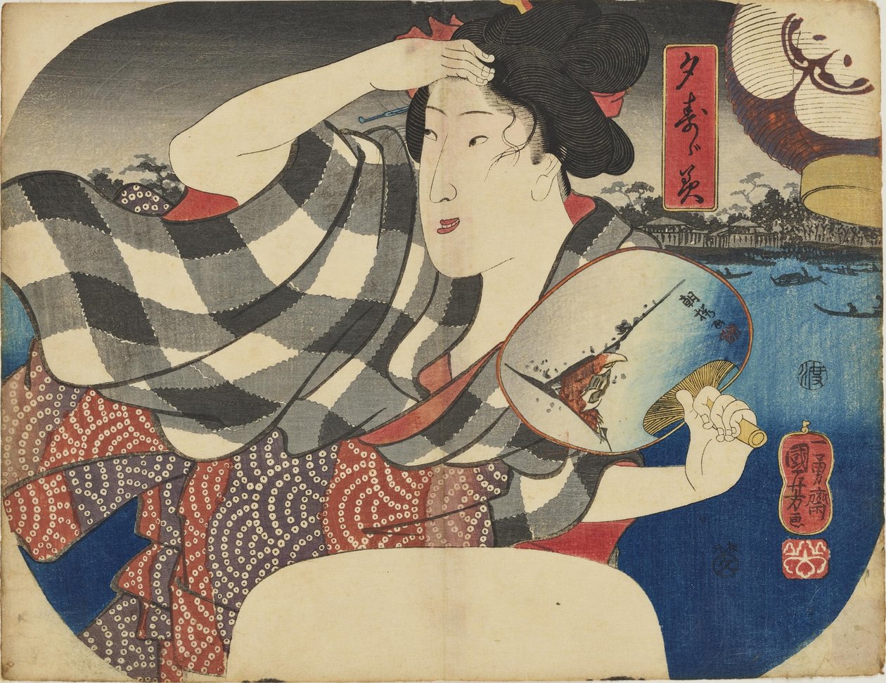 Az esti hűvös élvezete alkotó: Utagawa Kuniyoshi