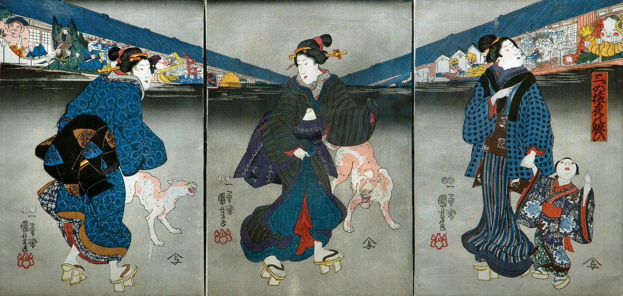 Fes Chibi Wisdom s of Th Ree Monke ys tag Tee ght (sűrű majom éjszakai nyüzsgő) alkotó: Utagawa Kuniyoshi