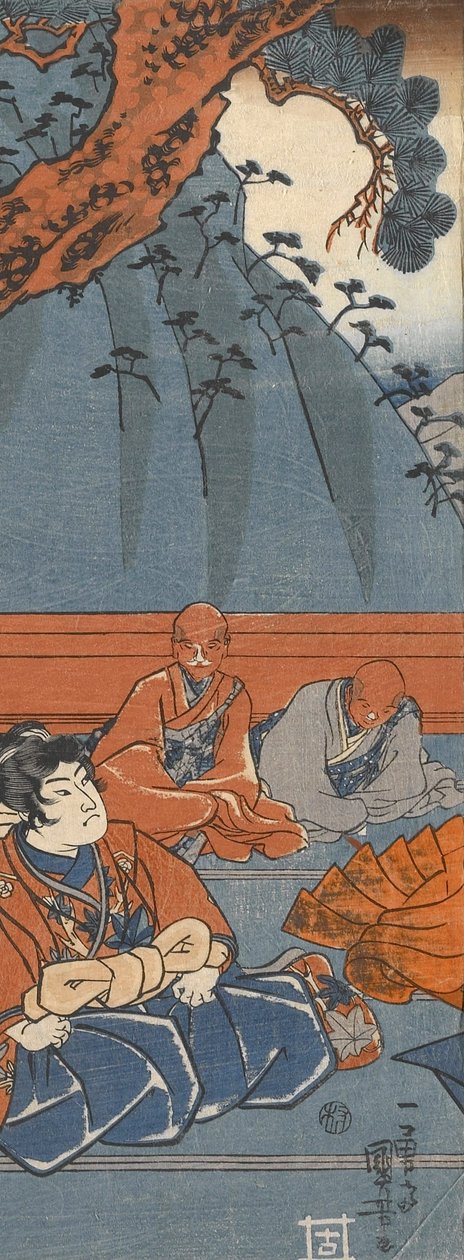 Hakoōmaru trifft Kudō Suketsune alkotó: Utagawa Kuniyoshi