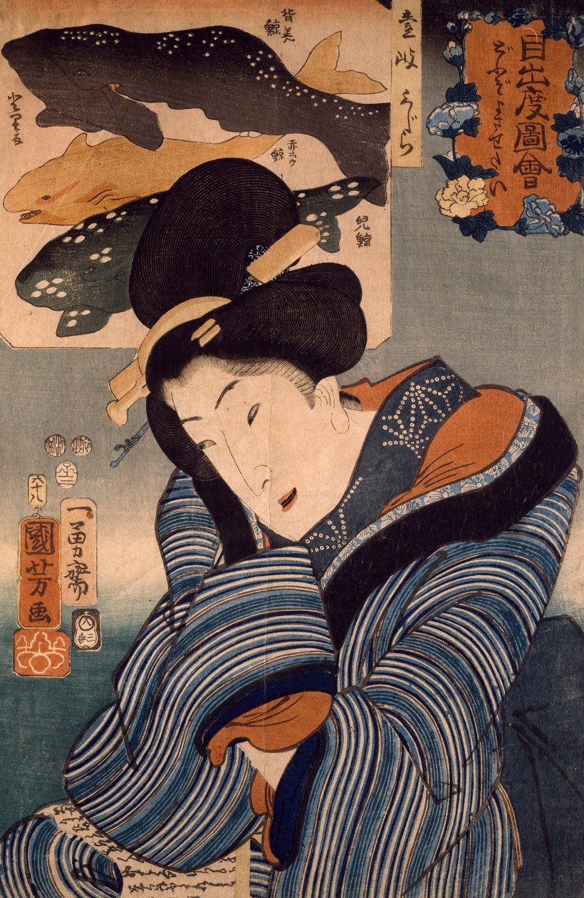 Bárcsak itt lenne, nő Iki tartományból, Utagawa Kuniyoshi alkotó: Utagawa Kuniyoshi