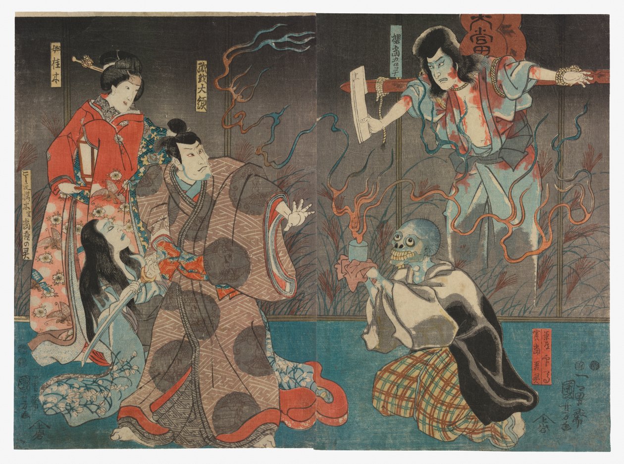 Ichikawa Kodanji IV mint Kozakura Tōgo szelleme (Rei) alkotó: Utagawa Kuniyoshi