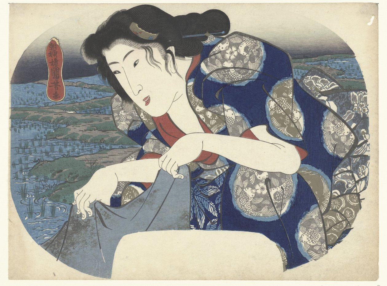 Ruhát mosó nő alkotó: Utagawa Kuniyoshi