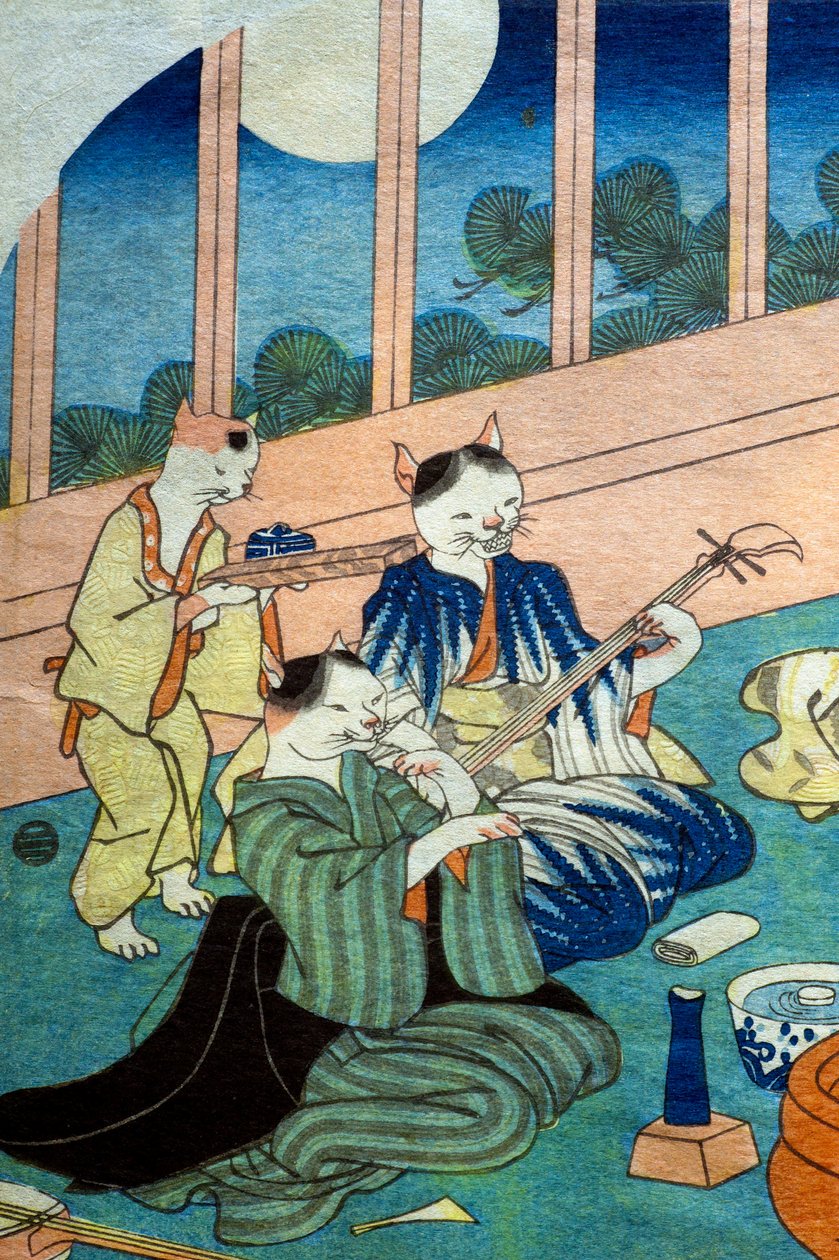 Sheng macskák, c. 1843 alkotó: Utagawa Kuniyoshi