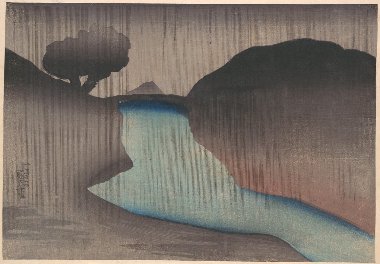 Ochanomizu esőben alkotó: Utagawa Kuniyoshi