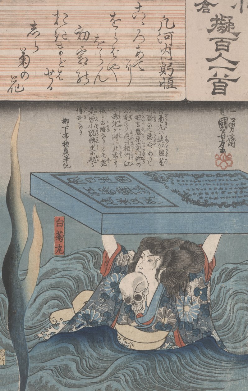 Ogura A száz költő utánzata alkotó: Utagawa Kuniyoshi