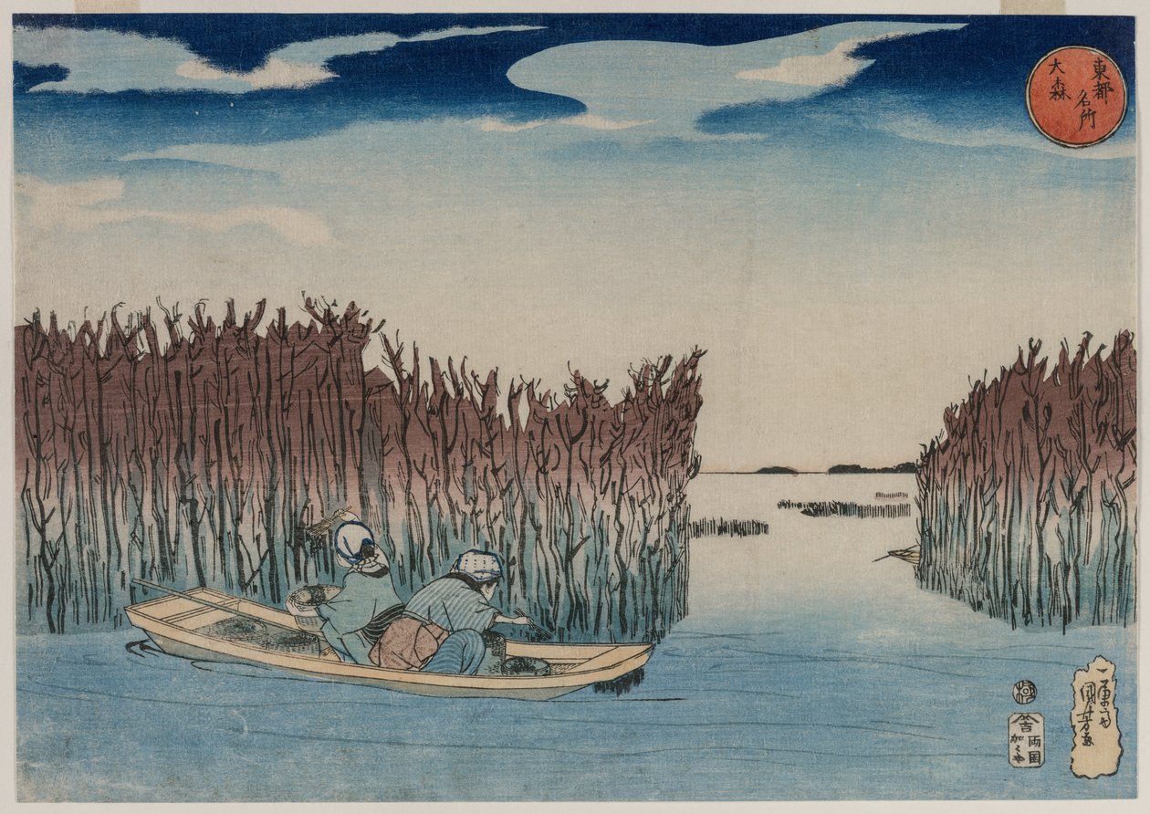 Omori, a Híres helyek a keleti fővárosban című sorozatból, 1830-as évek eleje. alkotó: Utagawa Kuniyoshi