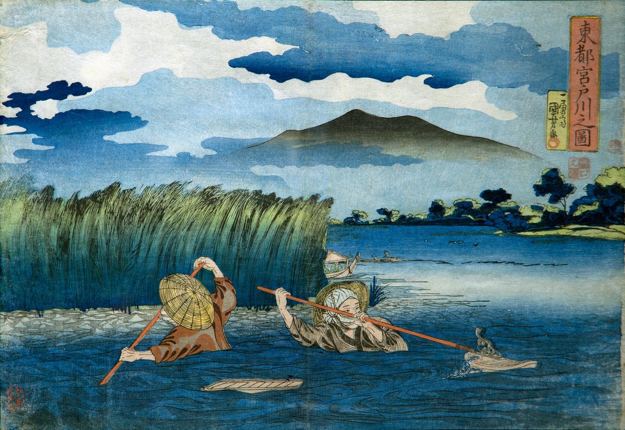 Kép a Miyato folyóról alkotó: Utagawa Kuniyoshi