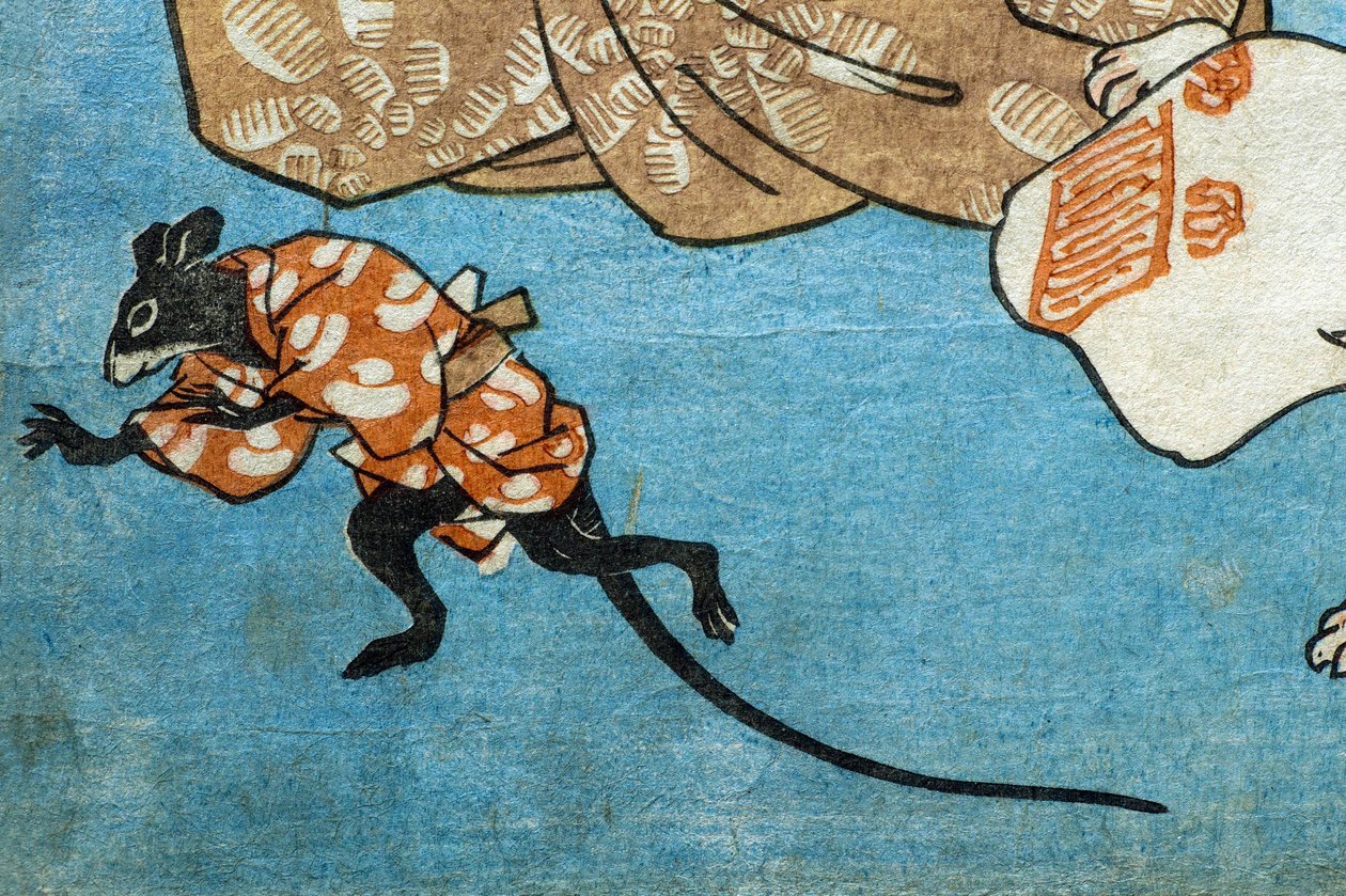 Macskák által illusztrált közmondások (Tatoe zukushi no uchi), 1852 körül alkotó: Utagawa Kuniyoshi