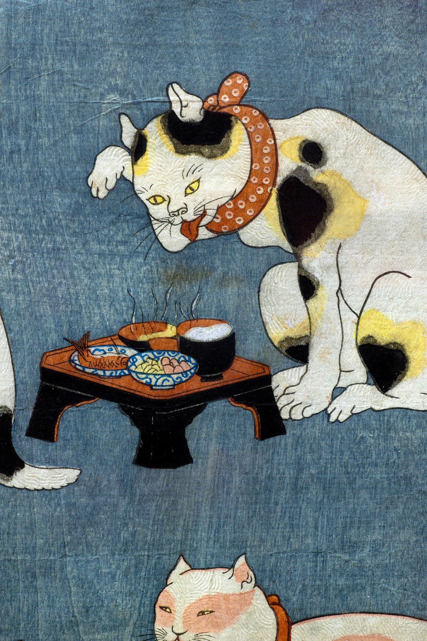 Macskák által illusztrált közmondások (Tatoe zukushi no uchi), 1852 körül alkotó: Utagawa Kuniyoshi