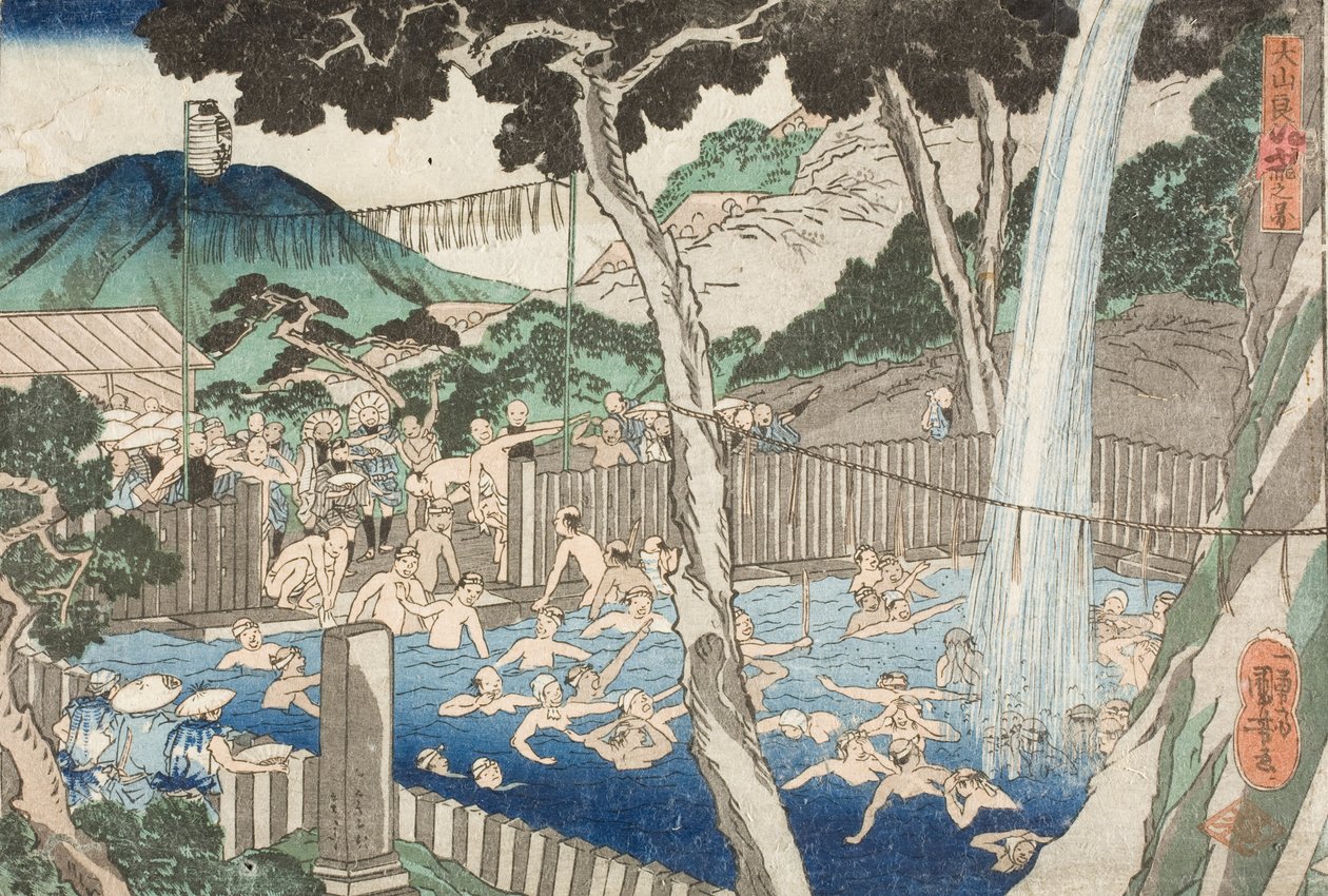 A Rōben-vízesés az Ōyama-hegyen alkotó: Utagawa Kuniyoshi