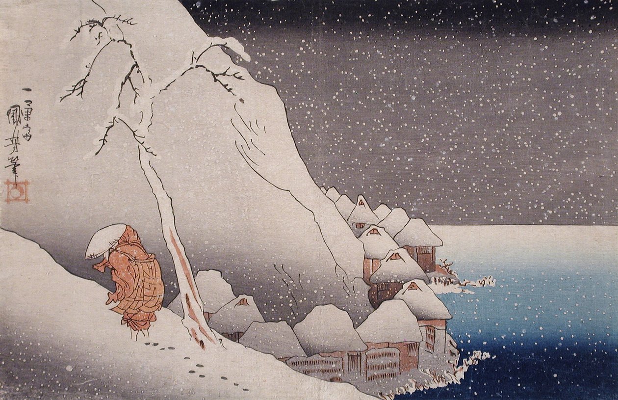 Hó Tsukaharában, Sado-szigeten, 1271 alkotó: Utagawa Kuniyoshi