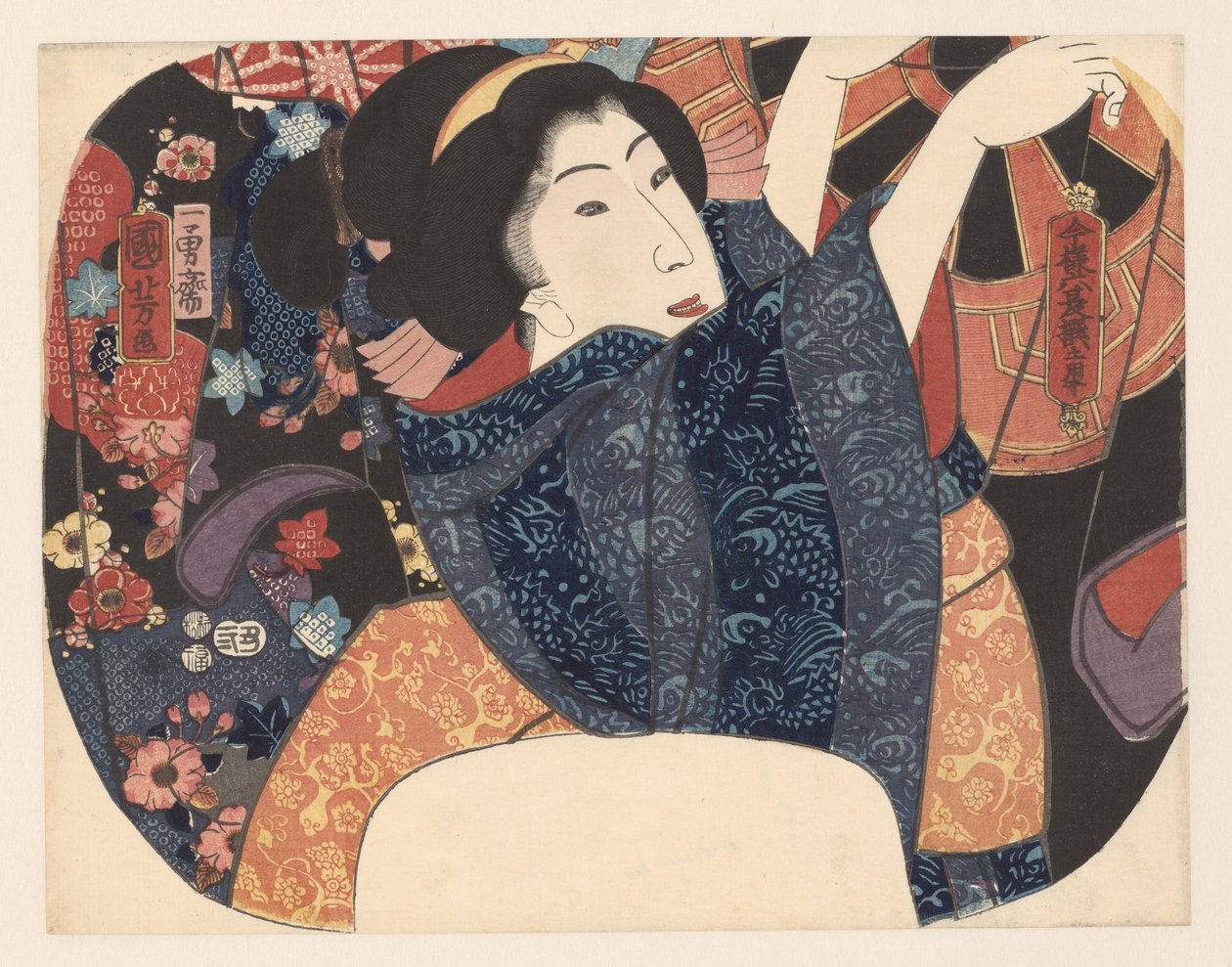 Ruhák nyári szellőztetése Válogatás hat modern nyári jelenetből (sorozat címe) alkotó: Utagawa Kuniyoshi