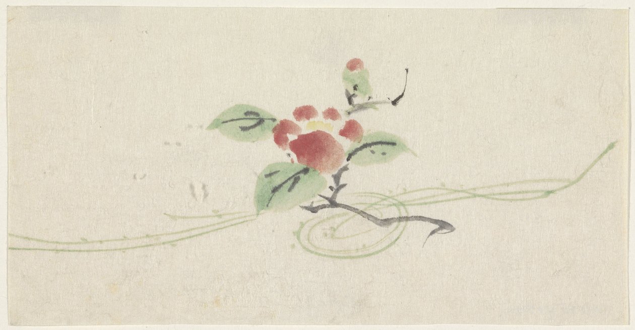Vörös kaméliás ág alkotó: Utagawa Kuniyoshi
