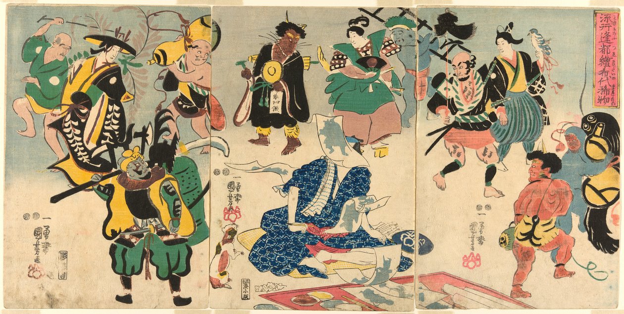 The Extraordinary Phenomenon of the Popular Otsu Picture (Tokini otsue kidai no maremono) alkotó: Utagawa Kuniyoshi