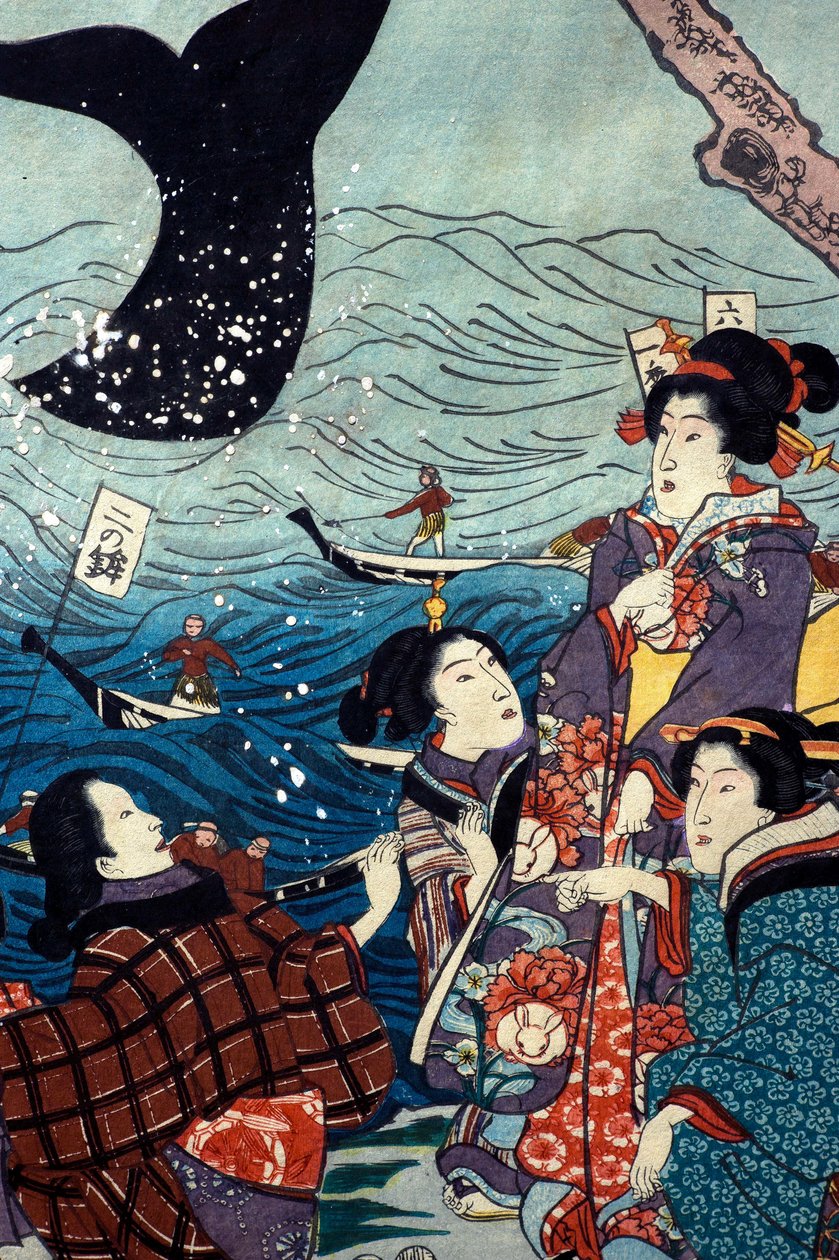 Hét part virágzása nagy halakkal (Nana ura tairyō hanjō no zu) alkotó: Utagawa Kuniyoshi