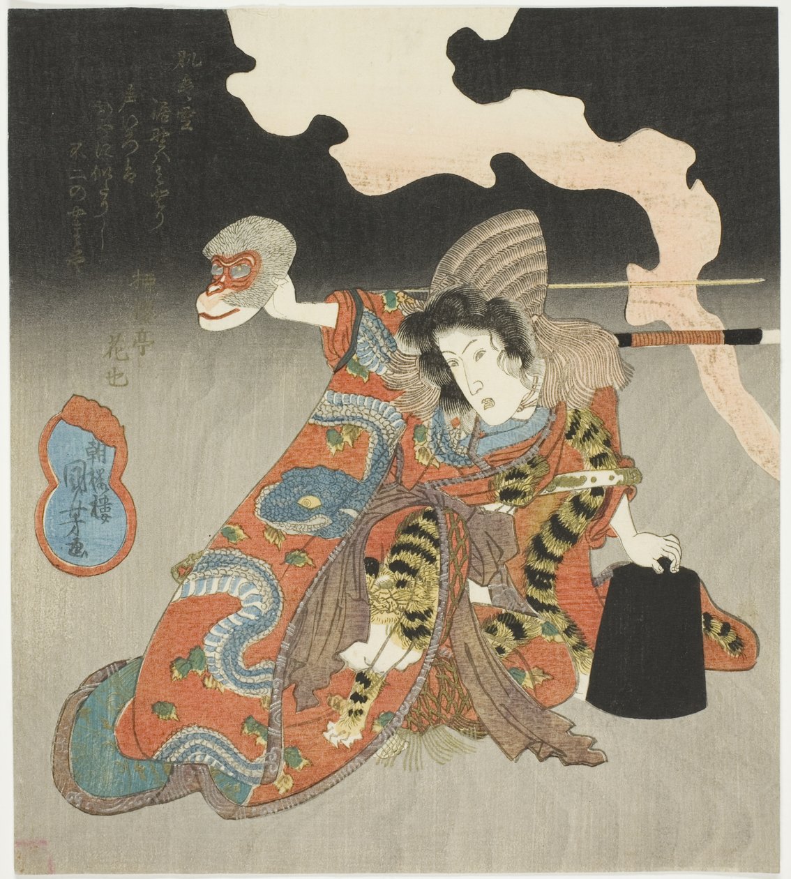 A színész Iwai Hanshiro VI női szerepben alkotó: Utagawa Kuniyoshi