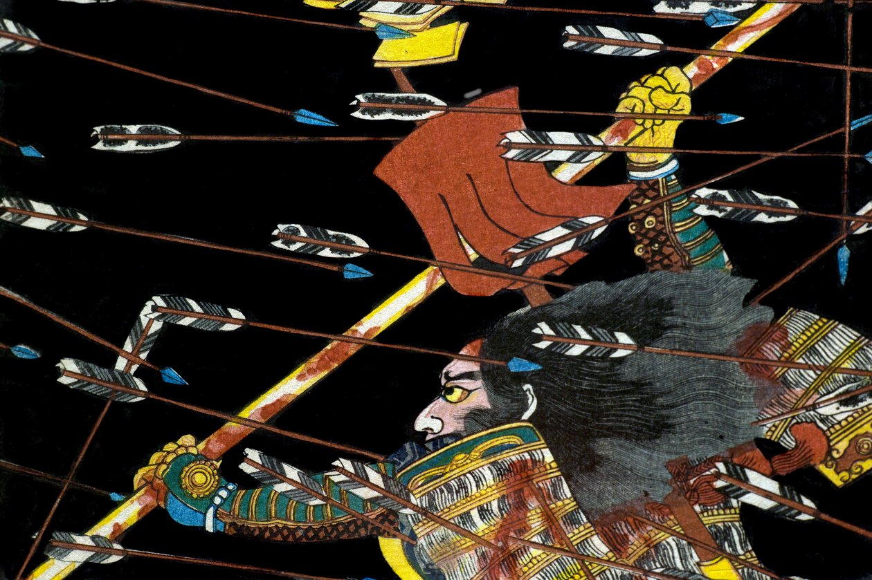 A Shijō Nawate-i csata, 1857 körül alkotó: Utagawa Kuniyoshi
