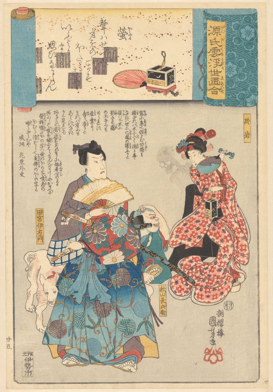 Az Ukiyo e párhuzam a Genji felhős fejezeteivel alkotó: Utagawa Kuniyoshi