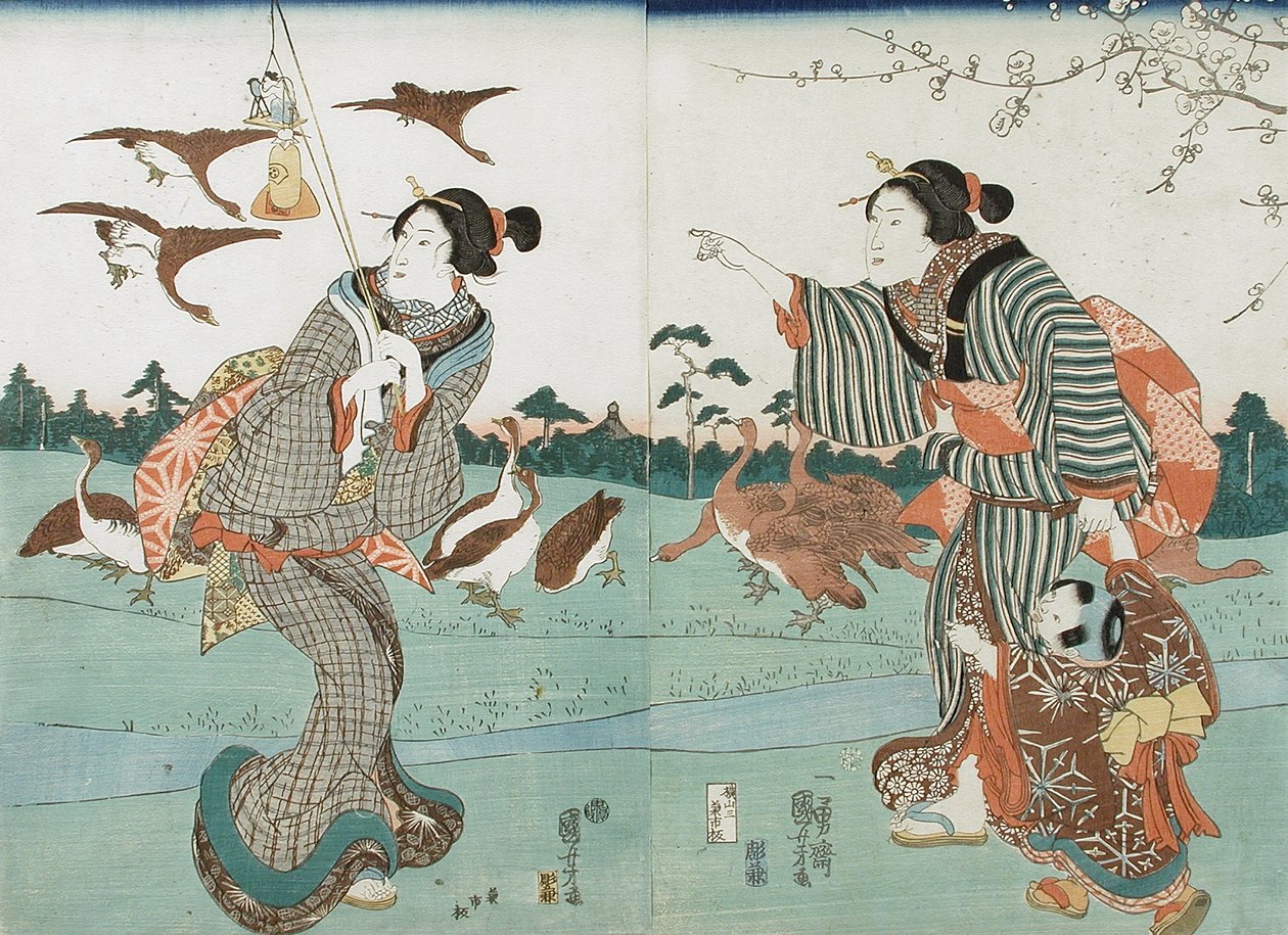 Yanagishima látképe tavasszal alkotó: Utagawa Kuniyoshi