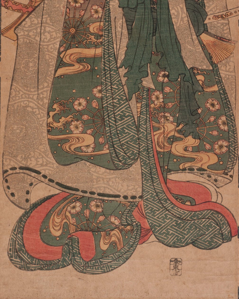 Cím nélkül; adott cím: Shirabyōshi sudare alatt (Sudare shita no shirabyōshi) alkotó: Utagawa Kuniyoshi