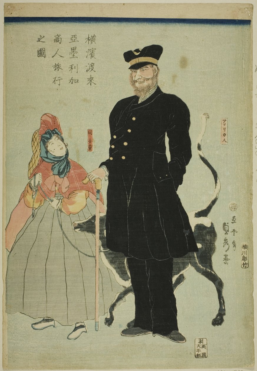 Amerikai anya T Lavaigne Yokohama tagja alkotó: Utagawa Sadahide