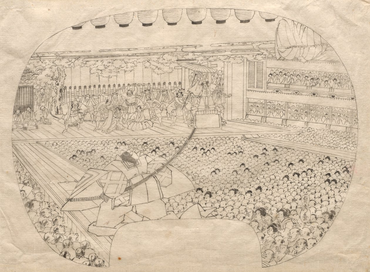 A Kabuki Színház belseje. alkotó: Utagawa Sadahide
