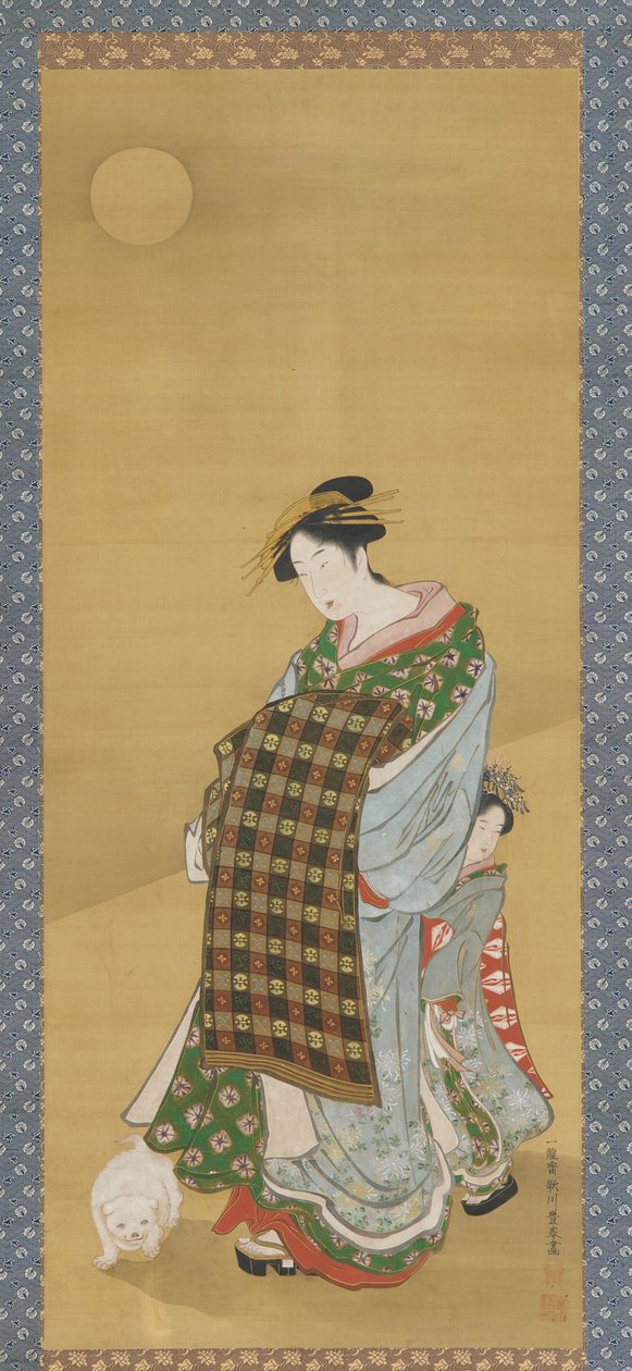 Egy udvarhölgy és kísérője alkotó: Utagawa Toyoharu