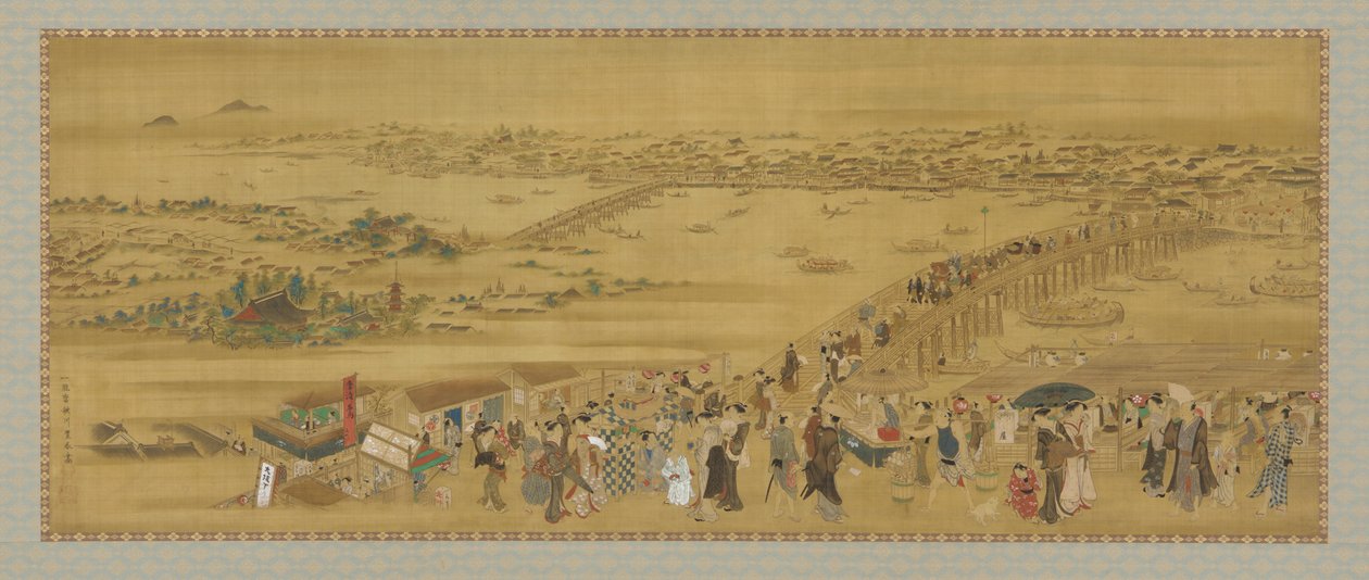 Ryogoku híd, Edo-korszak, 19. század eleje. alkotó: Utagawa Toyoharu