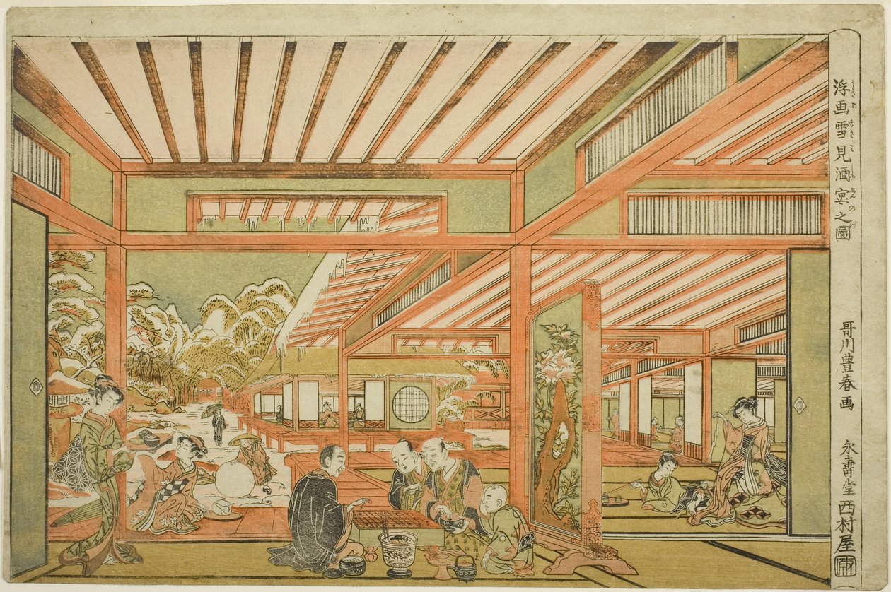 Snow-View Entertainment, 1771 körül alkotó: Utagawa Toyoharu