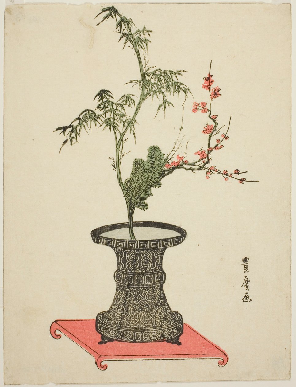 „Három barát” ikebana alkotó: Utagawa Toyohiro