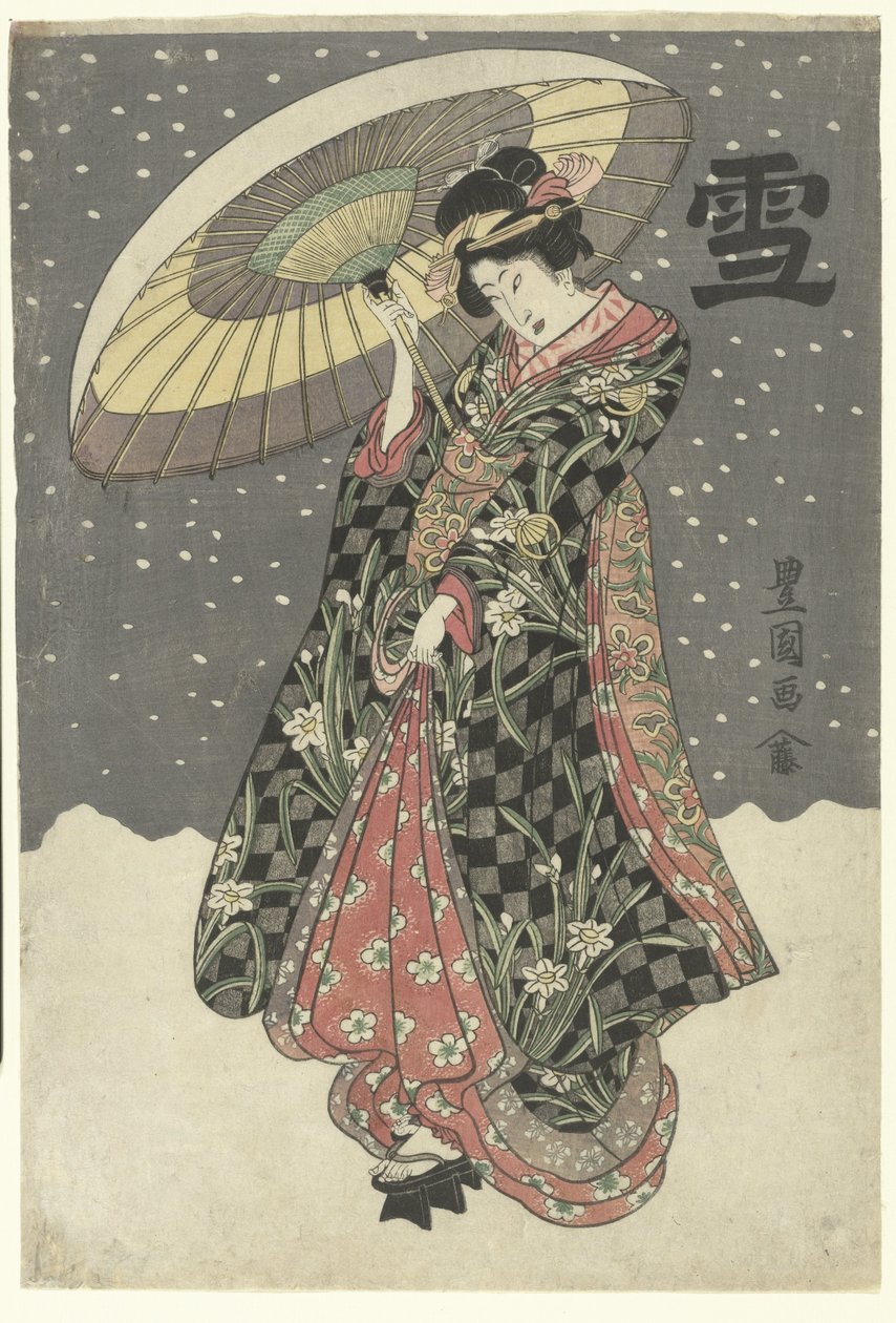 Hó Yuki (cím a tárgyon) alkotó: Utagawa Toyokuni (I)