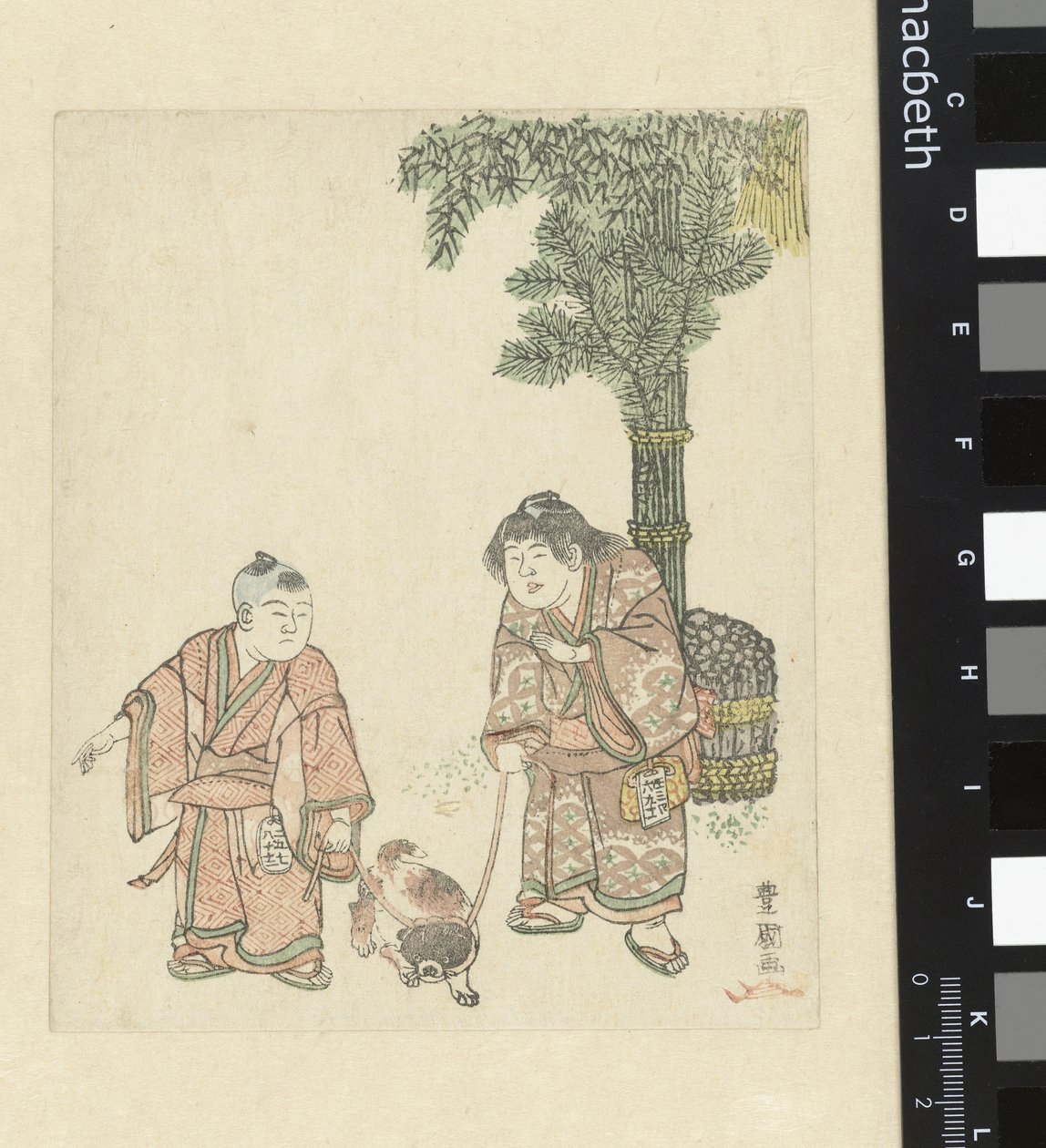 Két fiú kutyával alkotó: Utagawa Toyokuni (I)