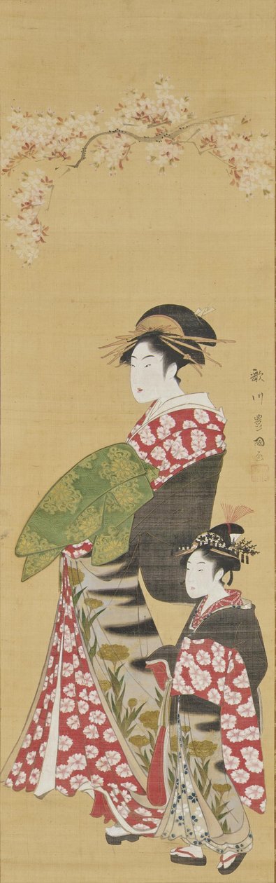 Kurtisanen unter Kirschblüten alkotó: Utagawa Toyokuni