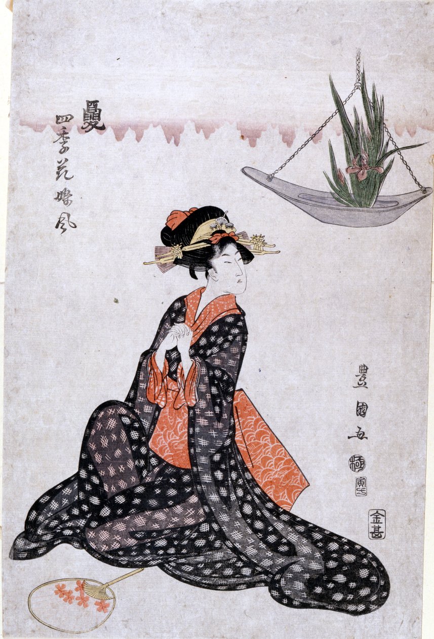 A négy évszak virágai lányként hűvösek alkotó: Utagawa Toyokuni