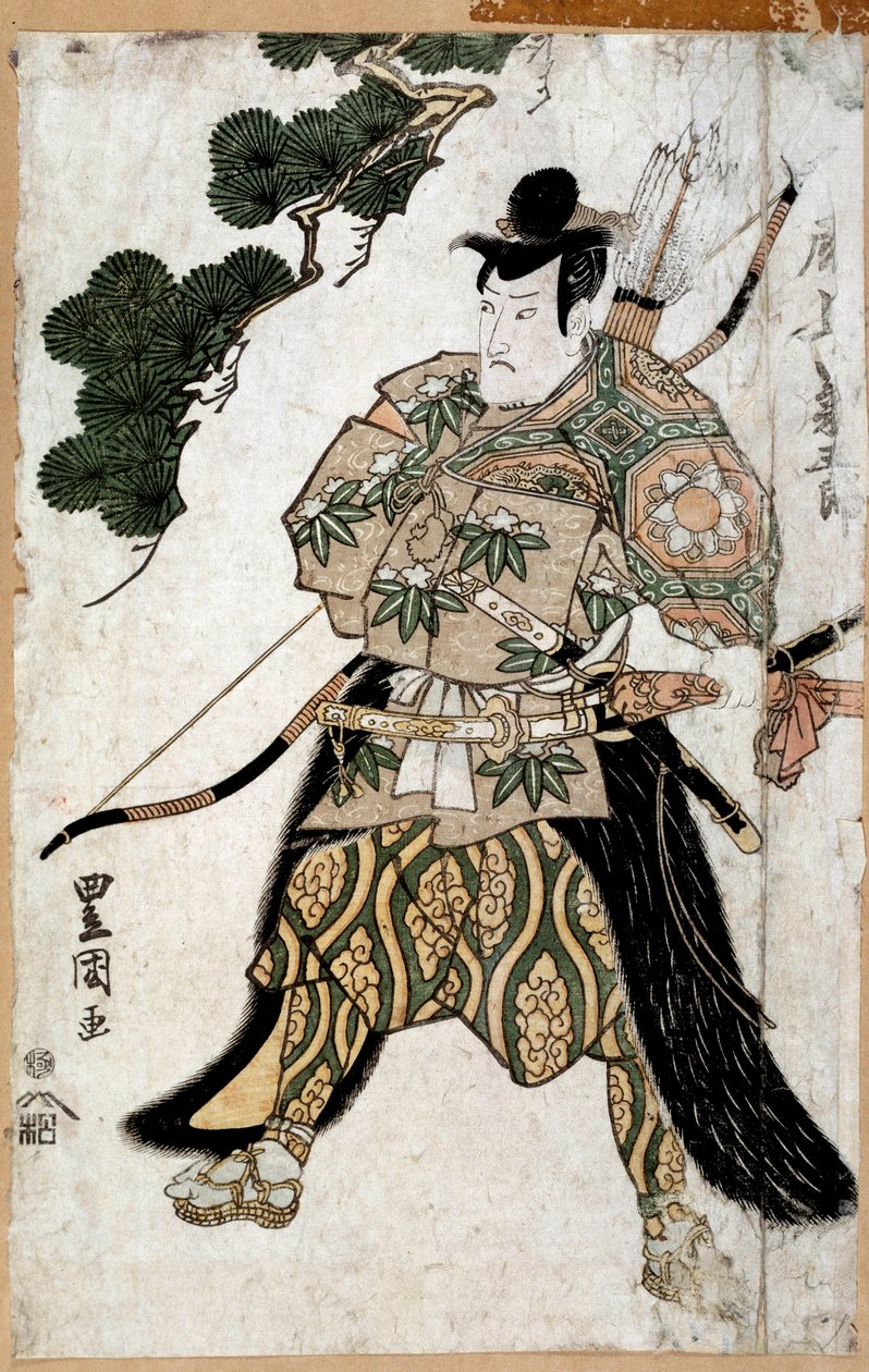 Japán p Rin t: Asamurai Port Rai t. Fájdalmasan és gyakran énekelve alkotó: Utagawa Toyokuni