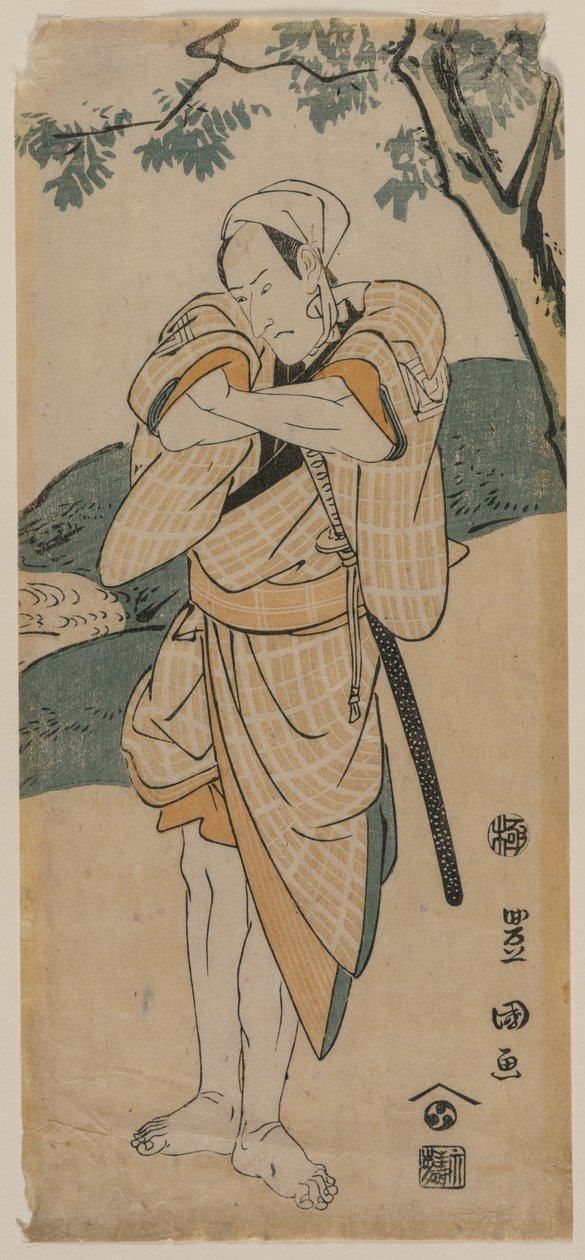 A színész Ichikawa Danjuro szamurájként alkotó: Utagawa Toyokuni