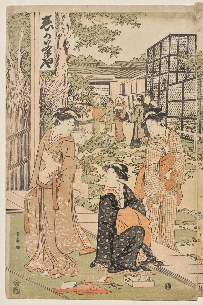 A Shika Teaház alkotó: Utagawa Toyokuni