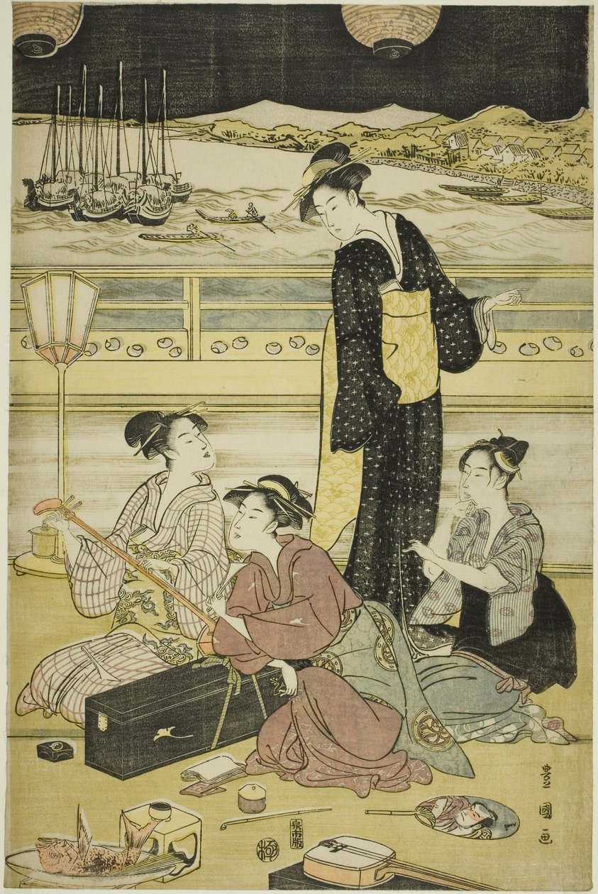 Esti parti Shinagawában alkotó: Utagawa Toyokuni I