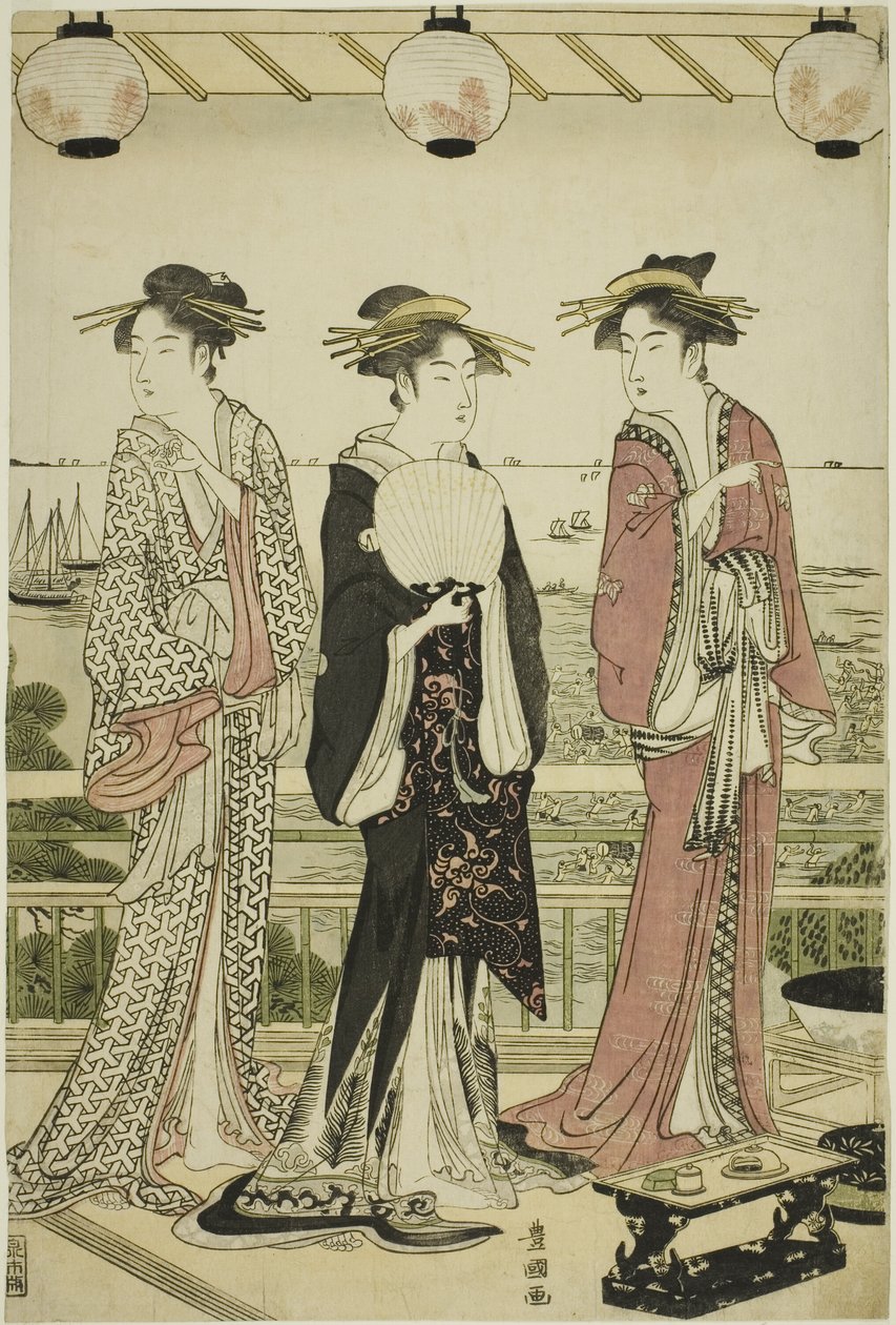 Négy évszak délen – nyári kilátás (Minami shiki natsu no kei) alkotó: Utagawa Toyokuni I