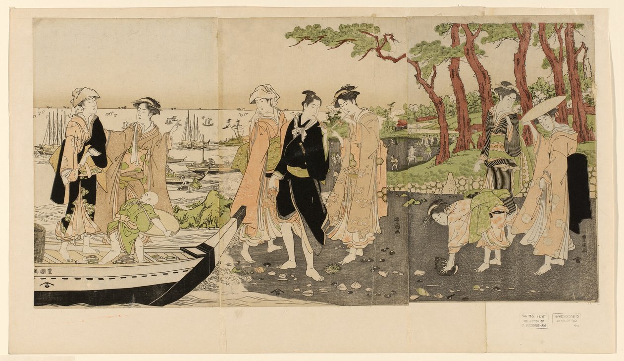 Kagylóhalak gyűjtése apálykor alkotó: Utagawa Toyokuni I