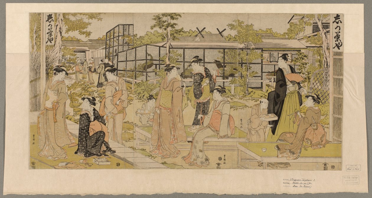 Cacho teaház alkotó: Utagawa Toyokuni I