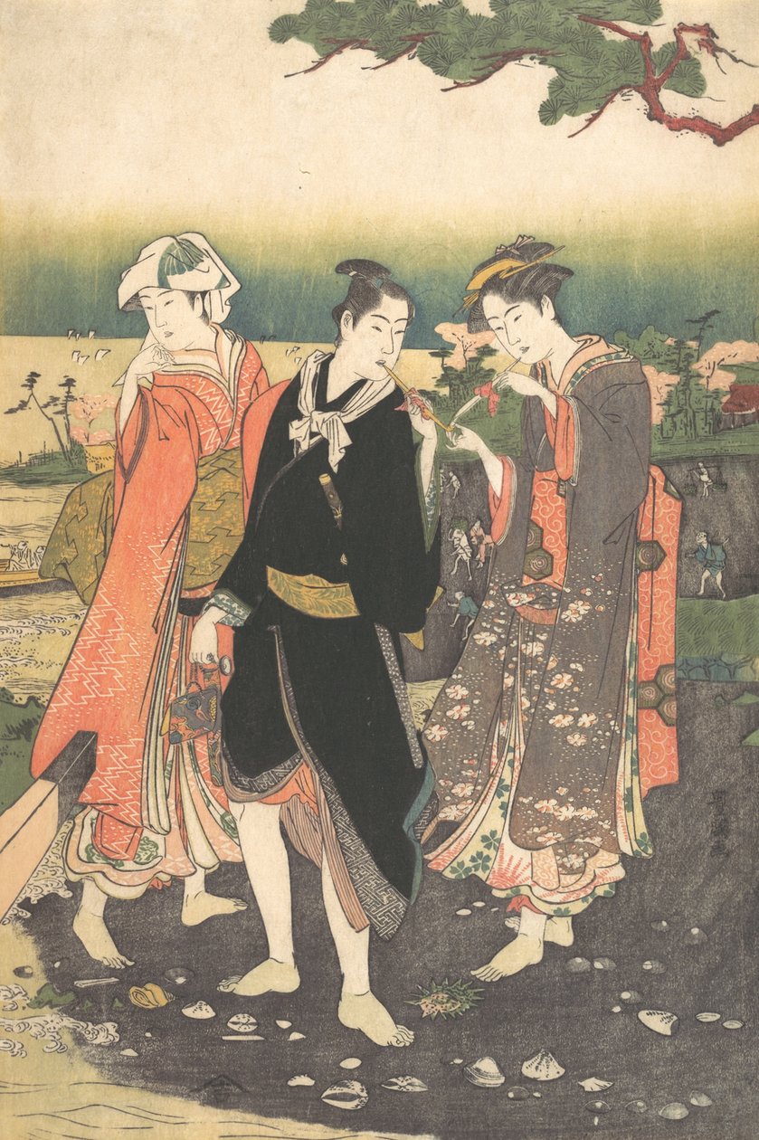 A Shinagawa strandon Ebb-Tide-nál, kb. 1790-1825. alkotó: Utagawa Toyokuni I