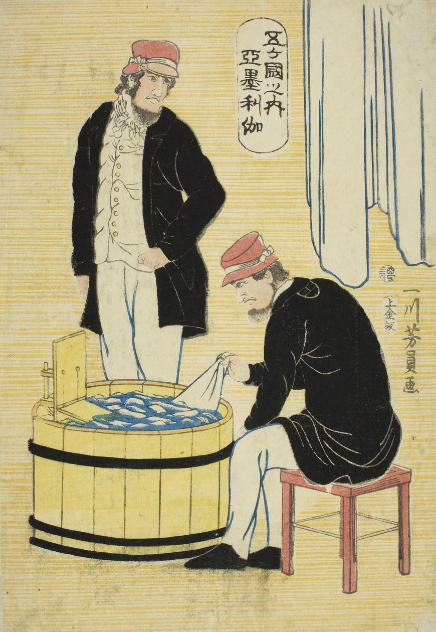 Az öt nemzet között: amerikaiak alkotó: Utagawa Yoshikazu