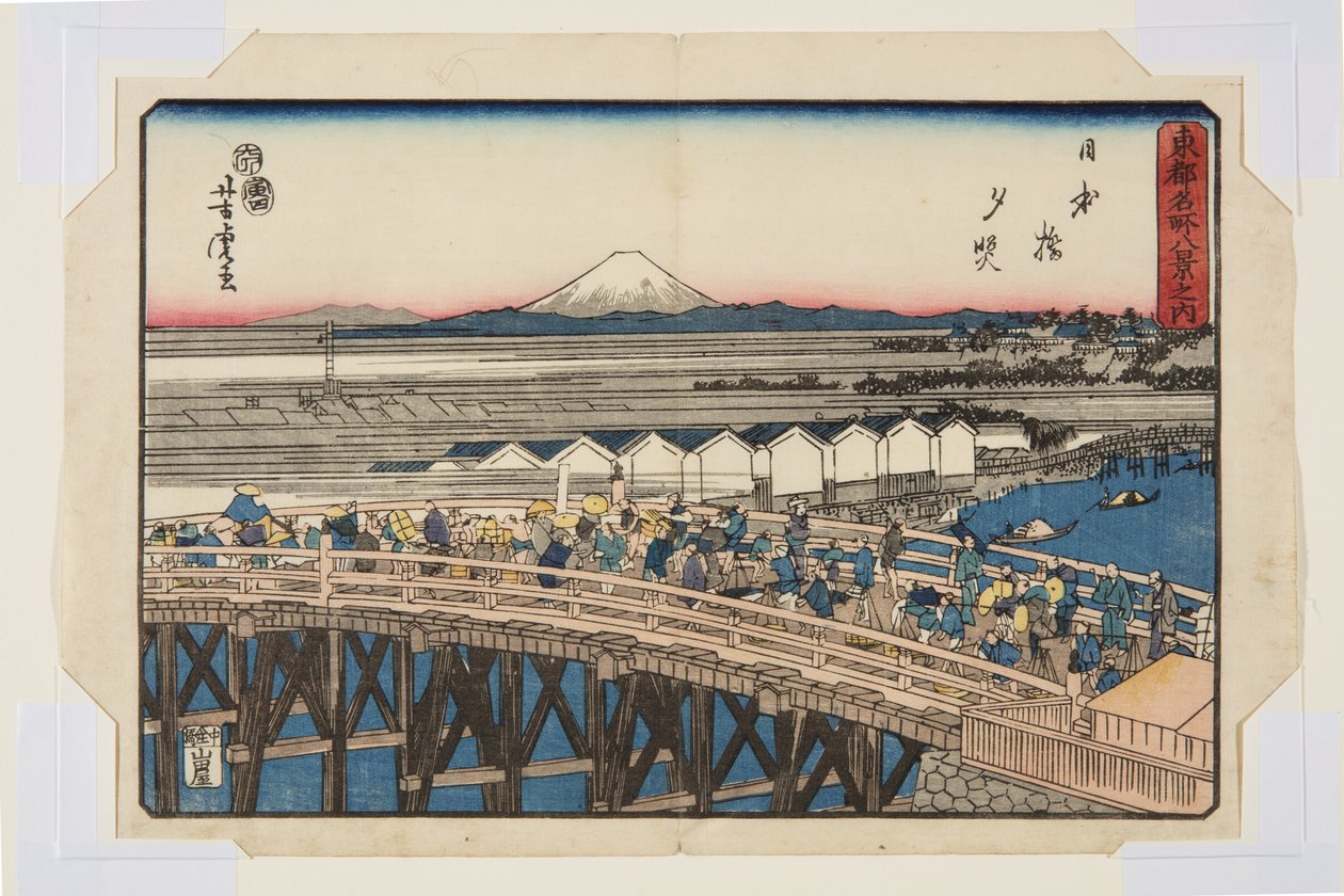 Nihonbashi: Naplemente (Nihonbashi seki sh?) alkotó: Utagawa Yoshitora