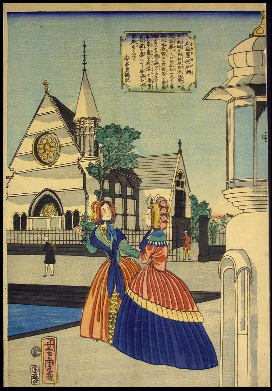 Észak-Amerika (Kit America) alkotó: Utagawa Yoshitora